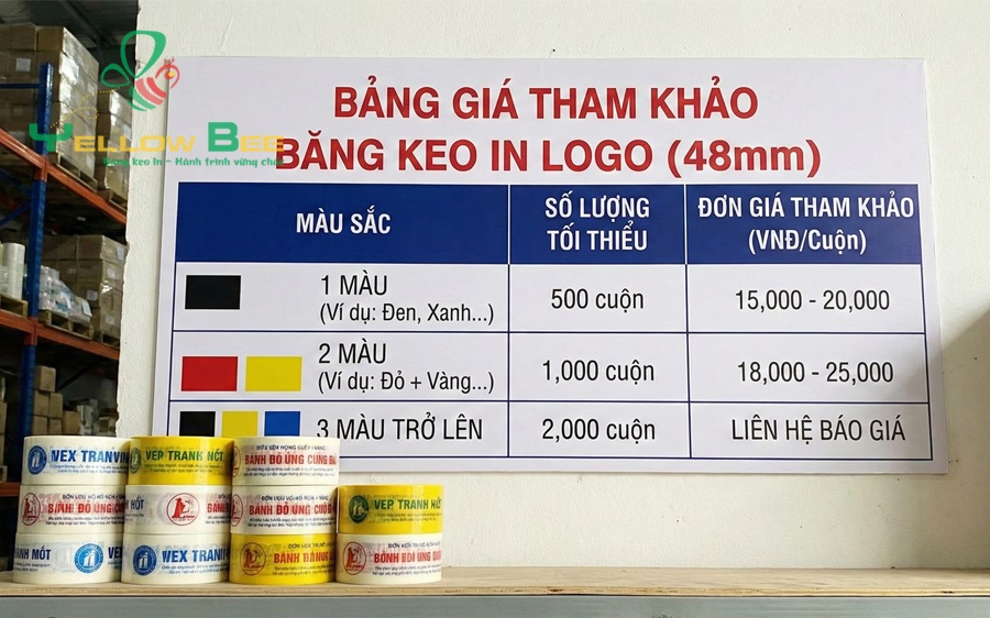 Bảng Báo Giá Băng Keo In Logo Giá Tốt Nhất 2026